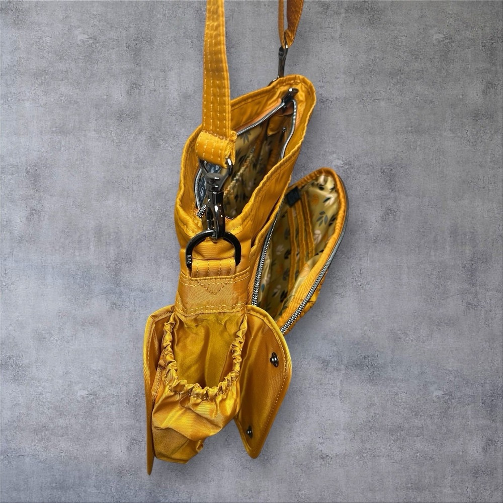 Lug Shimmy SE Crossbody Shoulder Bag Drink Pocket Gold Amber Yellow Quilted - Picture 11 of 14